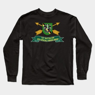 1st Battalion, 10th Special Forces Group - 2 Rows Cbo - Flash w Br - Ribbon X 300 Long Sleeve T-Shirt